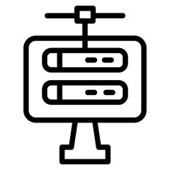 Poster - Database Server Vpn Line Icon