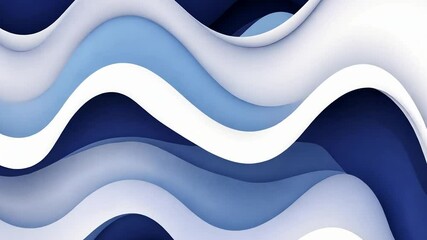 Poster - Abstract blue wave paper art background design