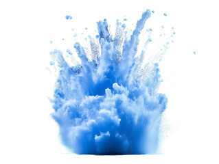 Poster - Abstract Blue and White Color Explosion on Transparent Background, PNG