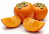 Persimmon fruit still life image on white background