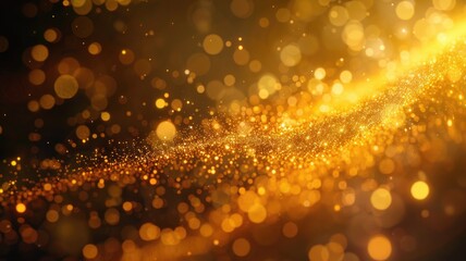 Poster - The abstract picture about warm tone colorful particle lighting lights creating a blurred and festive background. Sparkling lights evoke a sense of celebration and joy perfect for party theme. AIG53.