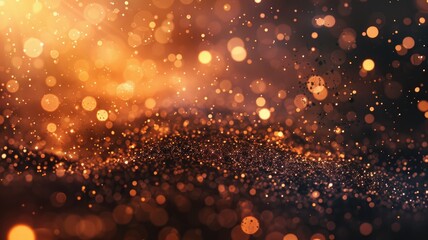 Poster - The abstract picture about warm tone colorful particle lighting lights creating a blurred and festive background. Sparkling lights evoke a sense of celebration and joy perfect for party theme. AIG53.