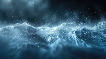 Poster - This mesmerizing image captures the interaction of waves of light with dust particles in an ethereal environment, showcasing beauty and tranquility.