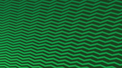 Poster - Emerald Chevron Depths A zigzag dance in verdant shadows inviting exploration and mystery