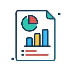 Poster - Financial Report Illustration with Pie Chart and Bar Graph, Business Analytics