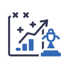 Poster - Business Growth Strategy: Chart, Graph, and Trophy Achieving Success