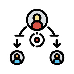 Poster - Hierarchy Team Organization Chart Network with Leader and Team Members