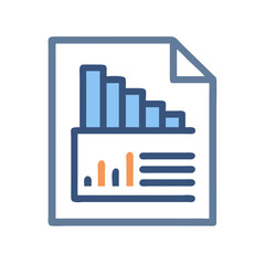 Poster - Financial Report Icon with Bar Charts and Documents for Business Analysis