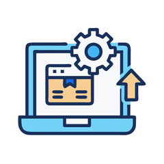 Poster - E-commerce Management: Shipping, Settings, and Online Delivery Vector Illustration
