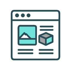 Poster - Website Design and Development Showcase with Images and 3D Rendered Object