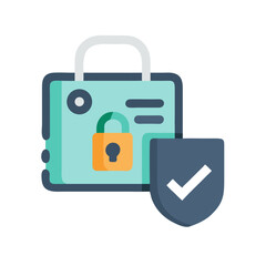 Poster - Secure Data Protection: Padlock and Shield Illustrating Data Security and Reliability
