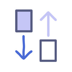 Poster - Abstract Data Transfer Icon with Arrows and Rectangles on Black Background