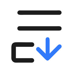 Poster - Download List Icon in Blue and Black, Data Transfer Symbol