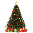 © Foyez Ullah - Holiday Christmas Tree with Ornaments and Presents on Transparent Background