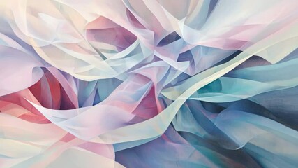 Poster - abstract painting of blue and pink colors blending harmoniously on a vibrant artistic background