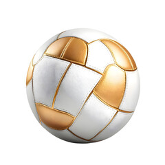Poster - futuristic and modern glossy spherical object with an intricate angular gold and white geometric pat