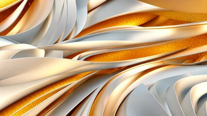 Poster - A captivating arrangement of silver and gold waves creates a dynamic and mesmerizing visual experience in this abstract artwork