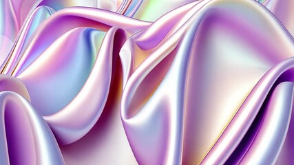 Poster - Exploring the beauty of iridescent fabric with vibrant colors blending in soft, flowing waves, creating a mesmerizing visual experience