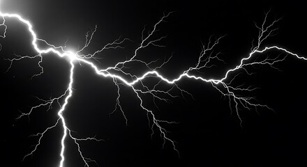 Poster - Thunderbolt zigzag line art, sharp angles, energy symbolism, no fill colors.