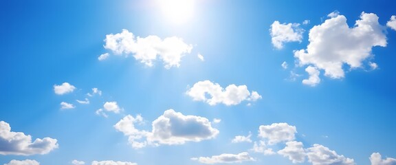 blue sky with clouds closeup glowing tranquility