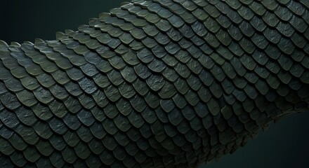Poster - Dragon scale pattern as repeating curved lines, tessellation effect, minimalist texture