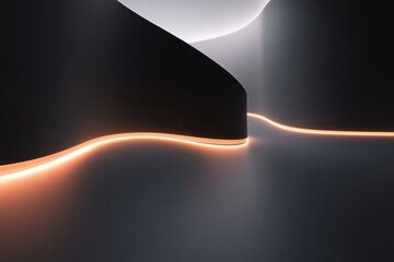 Poster - Abstract design featuring smooth curves and soft lighting in a modern space