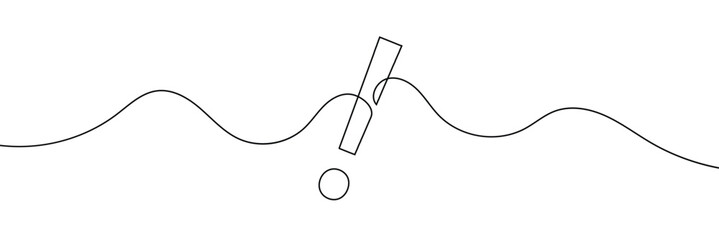 Aufkleber -  Continuous linear drawing of exclamation mark. Single-line drawing of an exclamation mark. Exclamation mark in one line style. Vector illustration.