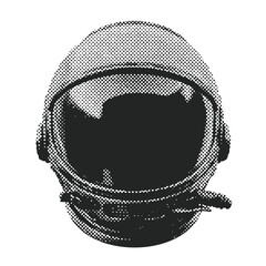 Wall Mural - space helmet halftone grunge vector design element