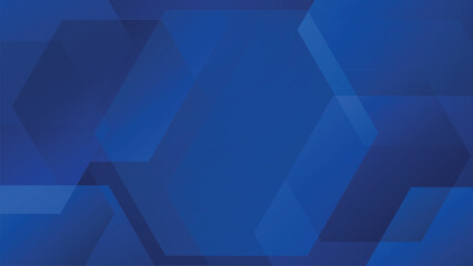 Poster - blue abstract hexagonal background business banner vector design