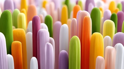 Poster - Colorful image of many different colored sticks that are all different sizes. The sticks are all different colors and are arranged in a way that creates a sense of depth and dimension