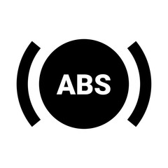 Poster - Illustration of abs warning light symbol with black circle and white abs text and curved lines on sides