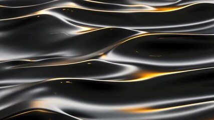 Fototapete - Elegant dance of light across sleek black waves captures an enchanting moment in a serene yet dynamic environment Generative AI