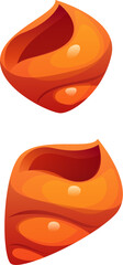 Fototapete - Sea Seashell cartoon font punctuation semicolon. Ocean mussel English typeset symbol, coral reef conch vector type sign. Underwater mollusk shell English alphabet typeface or kids ABC font mark