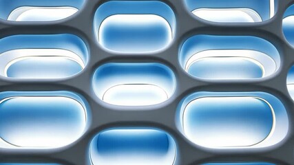 Poster - Illuminated geometric patterns create a mesmerizing atmosphere in a modern art installation showcasing innovative design concepts Generative AI