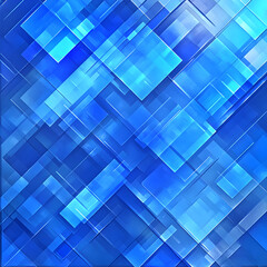 Fototapete - Abstract Blue Geometrics: Dynamic geometric shapes in varying shades of blue create a sense of depth and dimension in this abstract illustration.