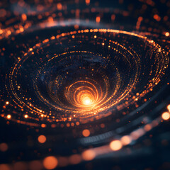 Poster - Illuminating Vortex: A captivating visual journey into a luminous vortex, where trails of light and energy spiral towards a radiant core. Explore the depths of this abstract, representing the unknown.