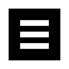 Poster - black square containing three horizontal white lines representing a menu or list icon with simple de