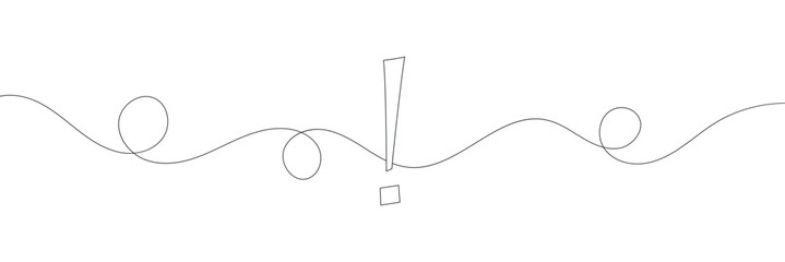 Naklejka na meble Continuous linear drawing of exclamation mark. Single-line drawing of an exclamation mark. Exclamation mark in one line style. Vector illustration .EPS 10  .