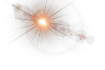 Wall Mural - radiant flare overlays enhance photos with golden tone. transparent lens burst spreads in smooth sun
