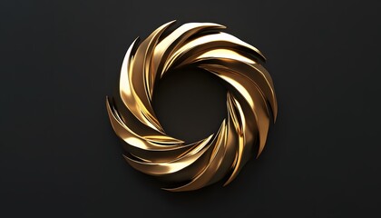 Poster - A stunning, abstract golden ornament design that captures light beautifully and adds elegance to any project. Perfect for backgrounds, logos, or embellishment in digital art.