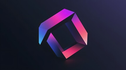 Poster - A vibrant, geometric logo design featuring a modern color palette of purple and blue against a dark background.