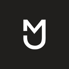 Poster - Letter MJ initial vector monogram template.