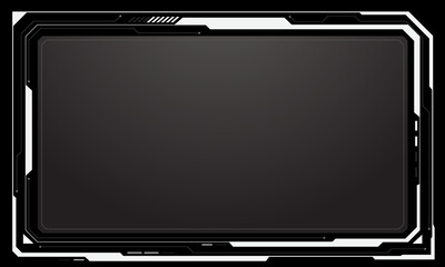 Poster - HUD frames white grey user interface elements design modern technology futuristic control panel screen digital hologram window gaming menu touching cyber monitor set on black background vector