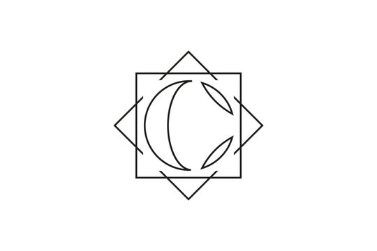 letter C hairline logo design