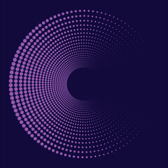 Poster - Amazing Halftone Spiral Effect. Abstract Colorful Dotted Circles. Round Shape Dots. Spiral Dotted Background, Icon. Editable Vector Design Element