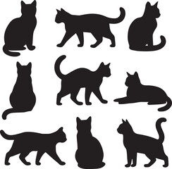 Naklejka na meble black silhouettes of cats