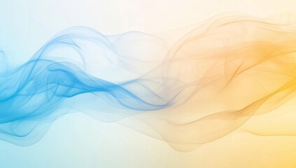 Poster - Abstract smoke, blue and gold, flowing