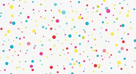 Poster - A background with scattered colorful circles in shades of pink blue green red and yellow on white