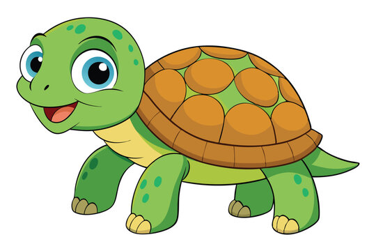 Illustration of Cute Turtle animal on white