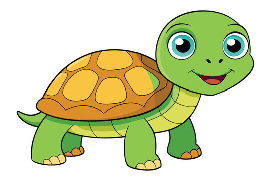 Illustration of Cute Turtle animal on white